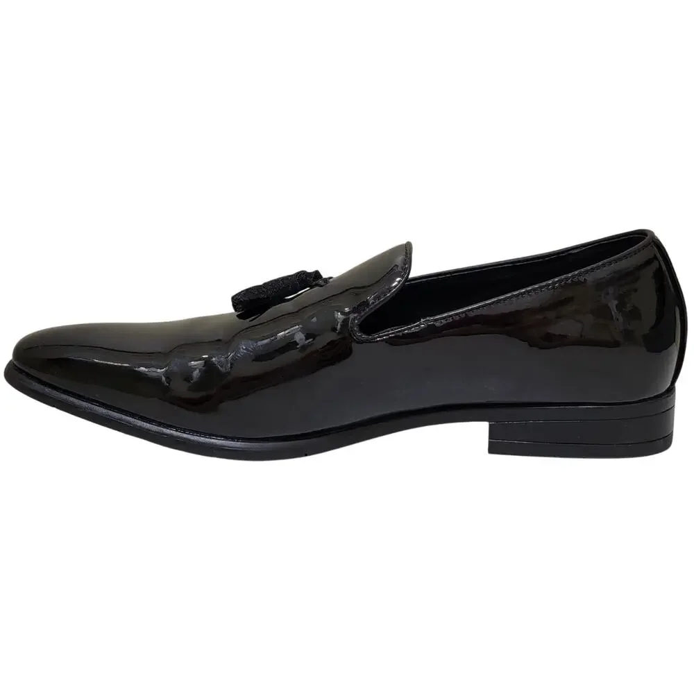 Stacy Adams Men Phoenix Slip On Tassel Dress Loafers Size US 9.5M Black Patent